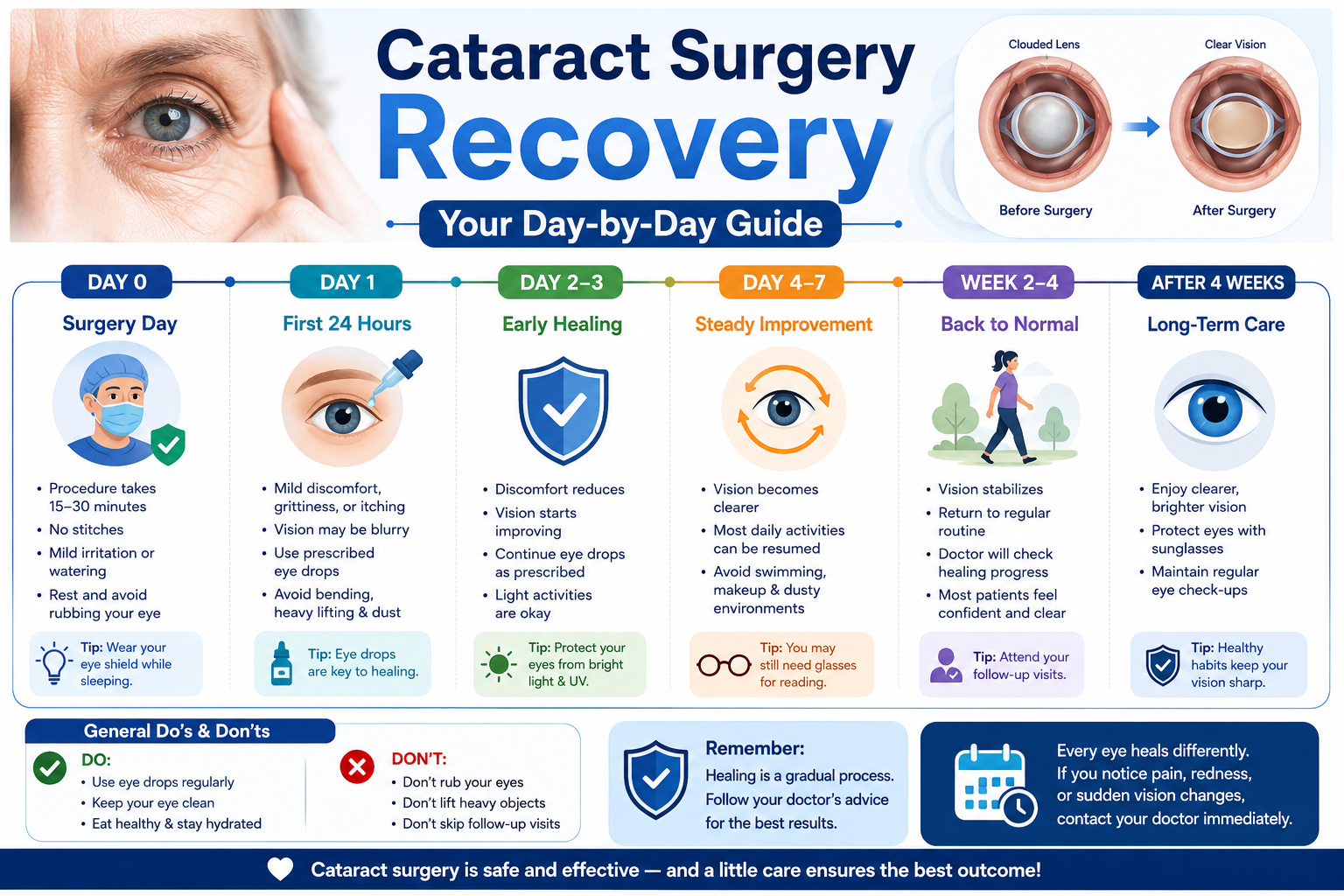 Cataract care educational graphic