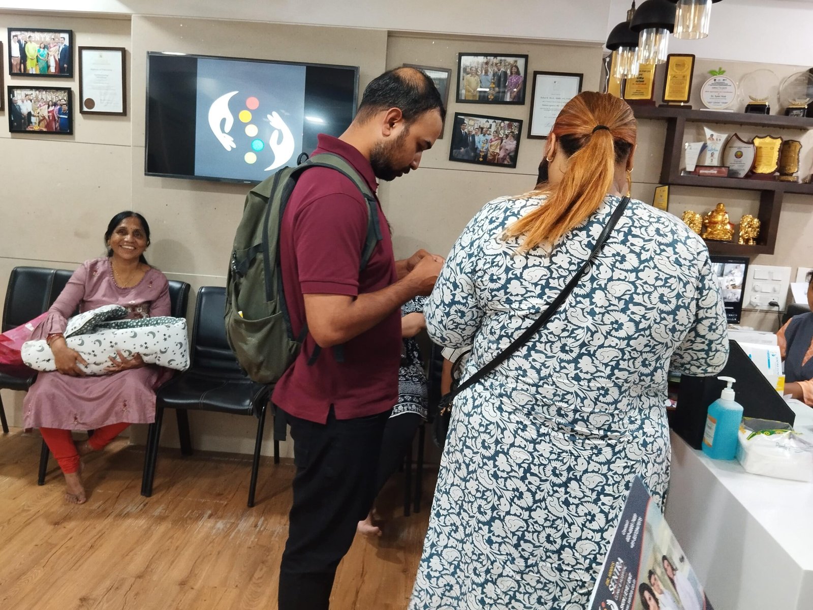 Eye examination at the clinic